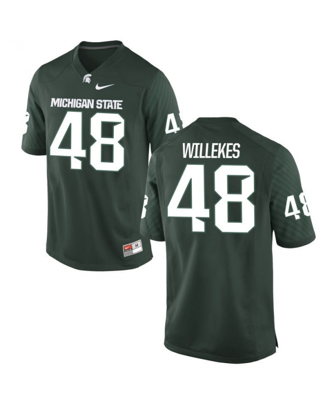 Men's Michigan State Spartans #48 Kenny Willekes NCAA Nike Authentic Green College Stitched Football Jersey KN41R16UZ